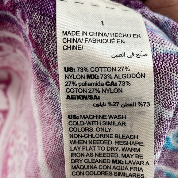 Chico's Women 1 Medium Multicolor Open Cardigan Sweater Ruched Sleeves Causal - Picture 7 of 8